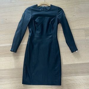 ALL SAINTS long sleeve leather dress